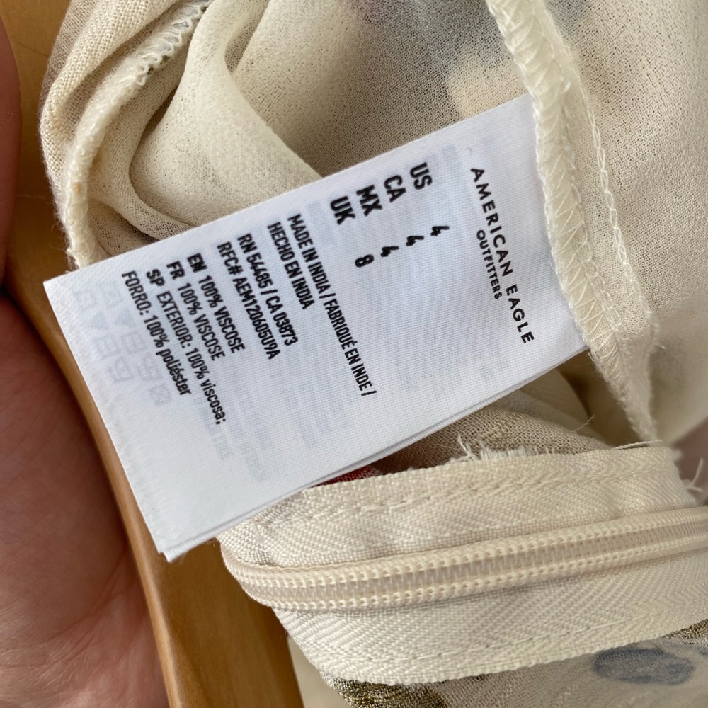 American Eagle Outfitters Cream Floral Wide Leg Jumpsuit - Picture 7 of 7
